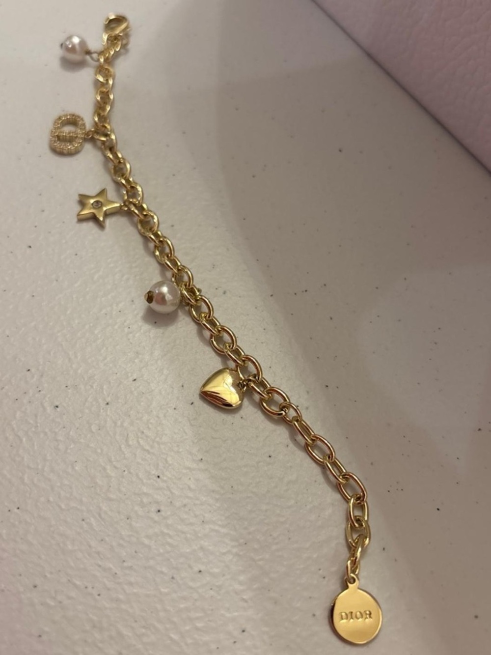 Trendy CD Gold Tone Charm Dangle Bracelet / BRAND NEW - Picture 5 of 6